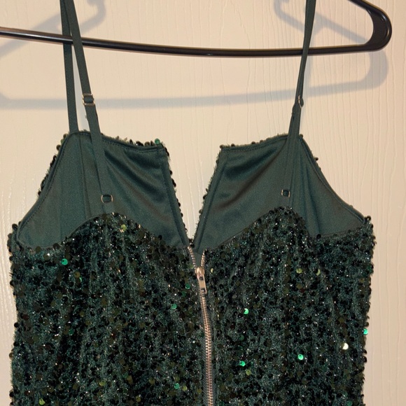 Glamorous Dark Green Sequin Midi Dress - Picture 6 of 7
